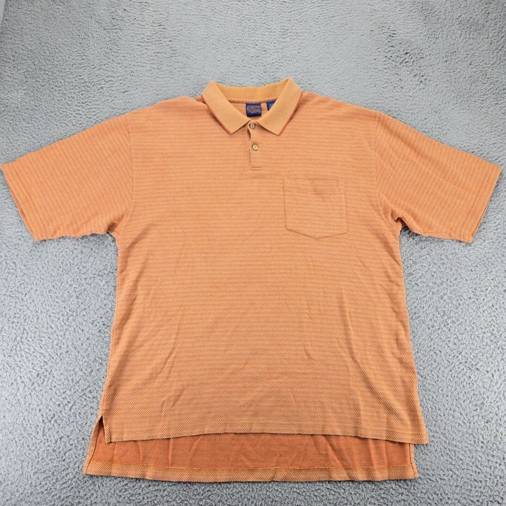 Pendleton Shirt Mens Large Orange Vintage Polo Short Sleeve Golf‎ Pocket